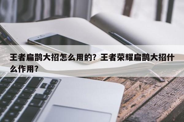 王者扁鹊大招怎么用的？王者荣耀扁鹊大招什么作用？